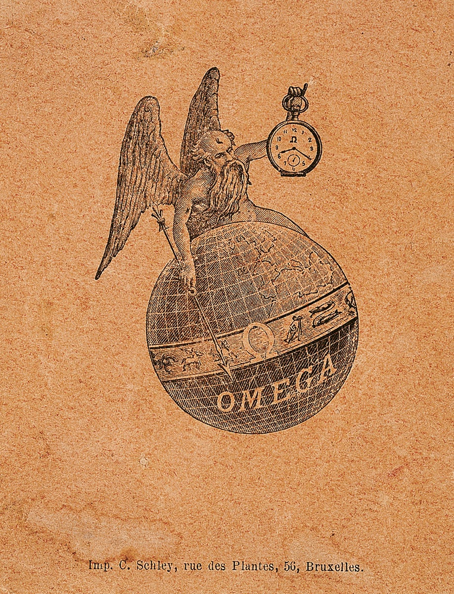 OMEGA first publicity with its brand and symbol