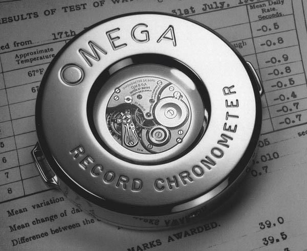 Advertisement for the 1936 OMEGA precision record