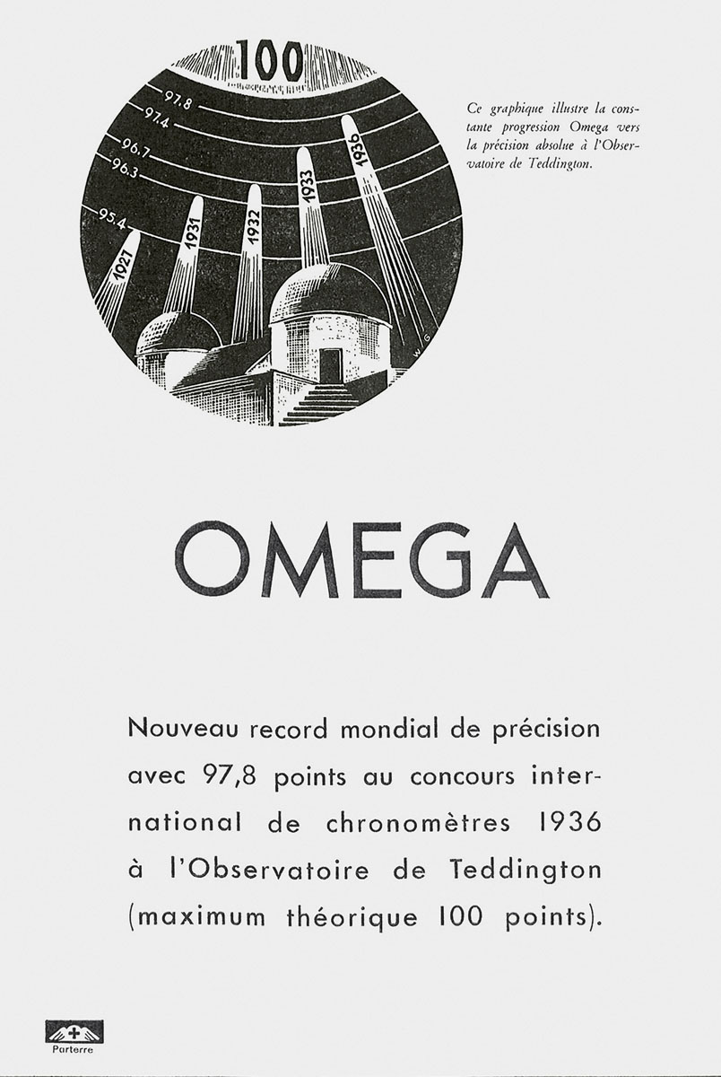 Record-breaking advertisement OMEGA chronometer