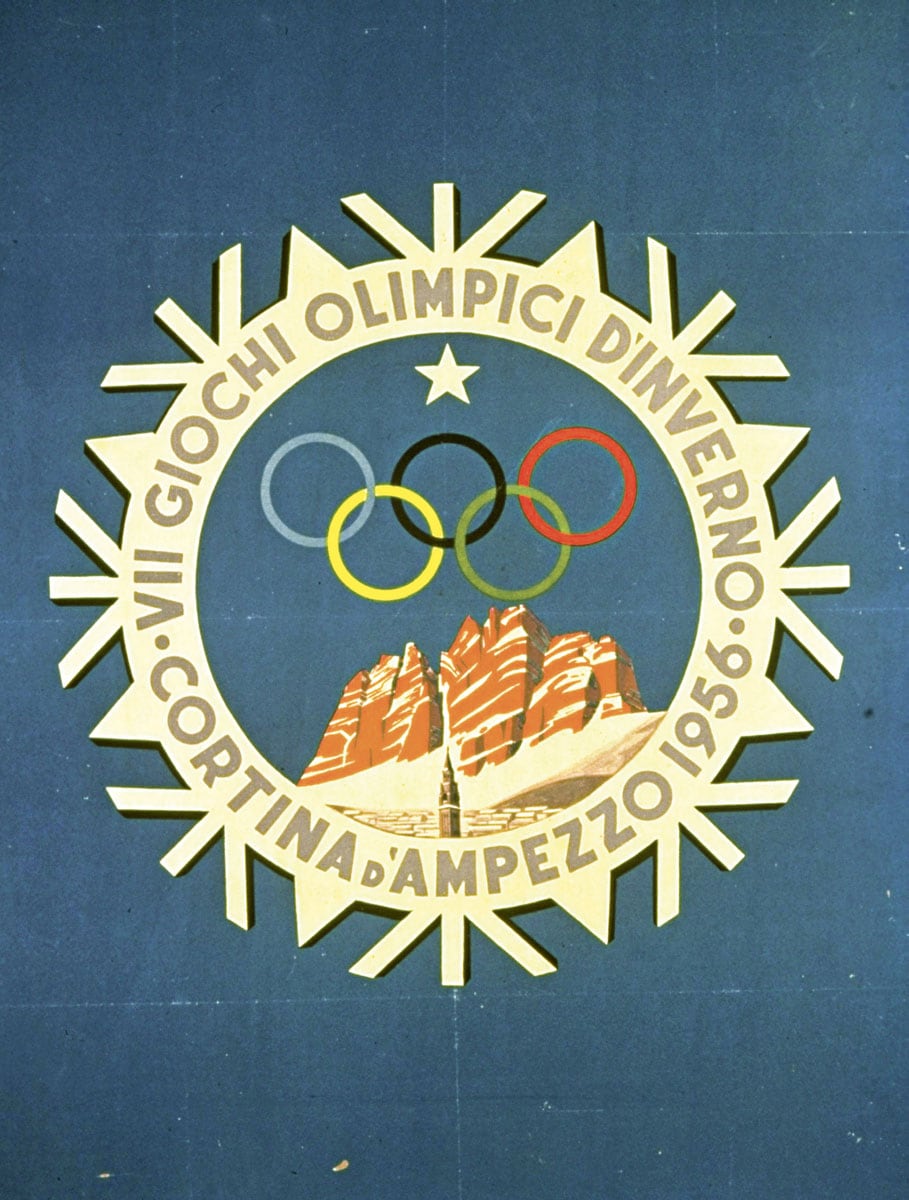 Poster for the 1956 Olympic Winter Games in Cortina d'Ampezzo