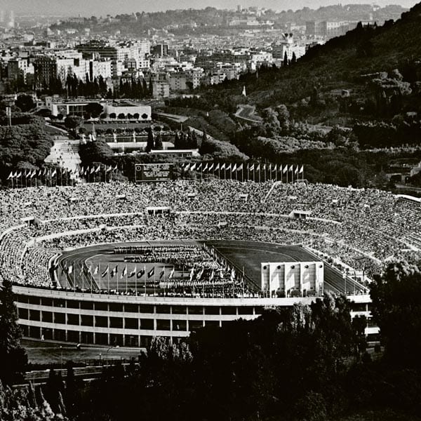 Crowded stadium during the 1960 Olympic Games in Rome