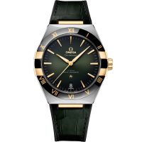 41 mm, steel - yellow gold on leather strap