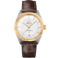 39 mm, steel - yellow gold on leather strap