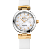 34 mm, steel - yellow gold on leather strap