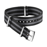 Bracelet en polyamide gris et noir à 5 rayures - Référence  031ZSZ002045