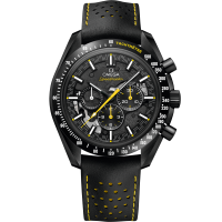 44.25毫米, 黑色陶瓷錶殼 搭配 皮革錶帶