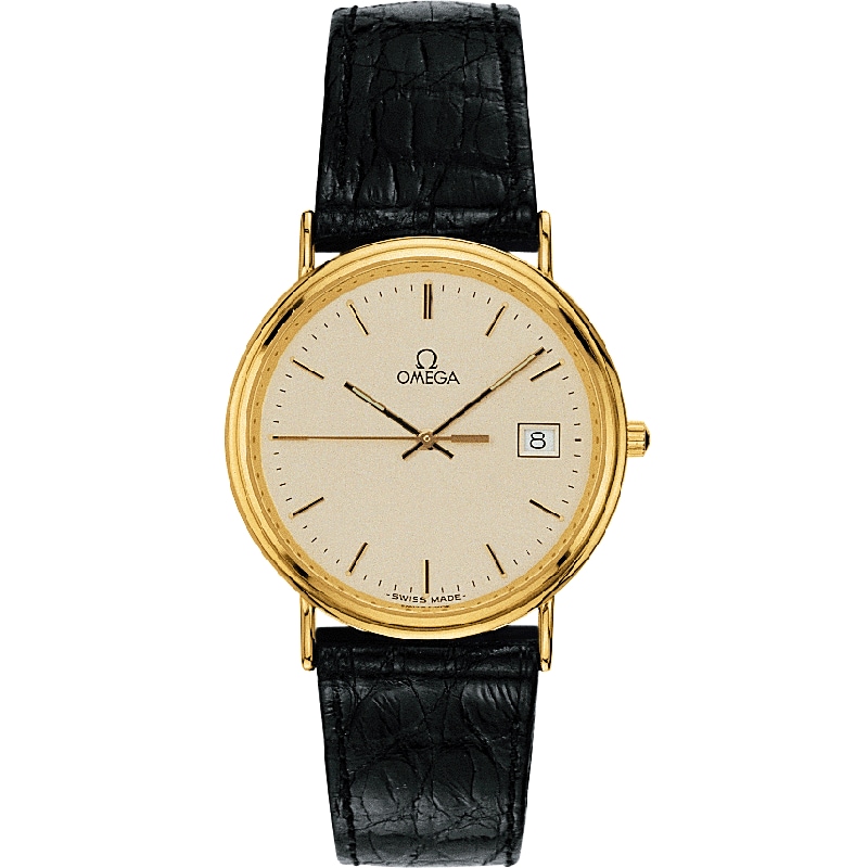 De Ville 32.5 mm, yellow gold on leather strap - 7910.31.01