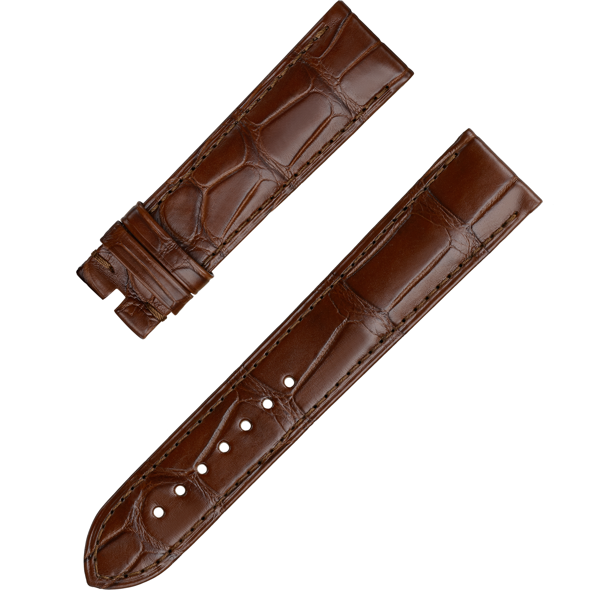 Brown & Black Dark Brown Leather strips 15 mm wide - Brown