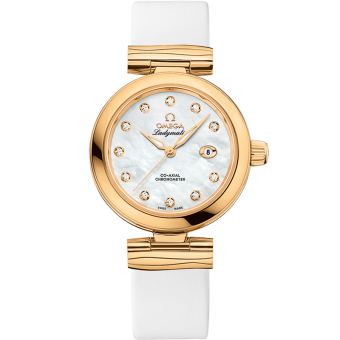 34 mm, yellow gold on leather strap - SKU 425.62.34.20.55.003