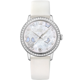 32.7 mm, white gold on leather strap - SKU 424.57.33.20.55.001