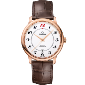 39.5 mm, red gold on leather strap - SKU 424.53.40.20.04.004