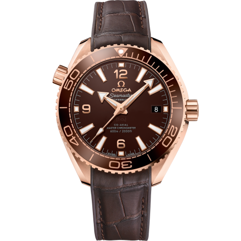 Seamaster Planet Ocean 600M 39.5 mm, Sedna™ gold on leather strap with rubber lining - SKU 215.63.40.20.13.001