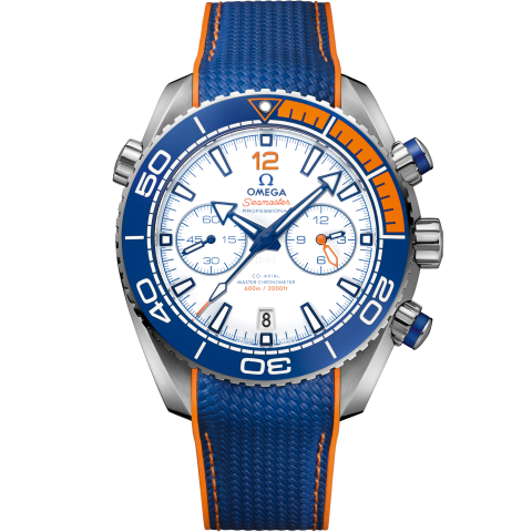 Seamaster Planet Ocean 600M 45,5 mm, acier sur bracelet caoutchouc Édition Limitée « Michael Phelps » - Référence  215.32.46.51.04.001