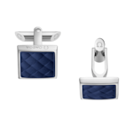 Omega Aqua 袖扣, 海軍藍色橡膠, 不鏽鋼 - C92STA0509005