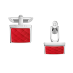Omega Aqua 袖扣, 紅色橡膠, 不鏽鋼 - C92STA0509605