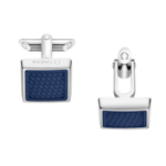 Omega Aqua 袖扣, 藍色橡膠, 不鏽鋼 - CA05ST0000205