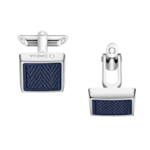 Omega Aqua 袖扣, 藍色橡膠, 不鏽鋼 - CA05ST0000405