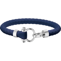 Omega Aqua Sailing Sailing bracelet in stainless steel and blue rubber - B34STA0509002