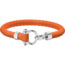 Omega Aqua Sailing手鏈，不鏽鋼與橘色橡膠 - B34STA0509102