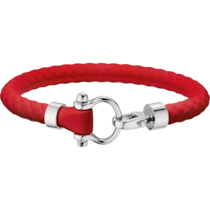Omega Aqua Sailing bracelet in stainless steel and red rubber - B34STA0509602
