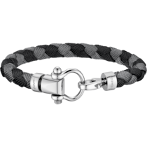 Omega Aqua 手鏈/手鐲, 黑色與灰色編織尼龍, 不鏽鋼 - BA02CW0000103
