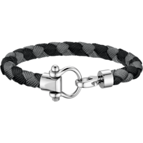 Omega Aqua 手鏈/手鐲, 黑色與灰色編織尼龍, 不鏽鋼 - BA05CW0000103