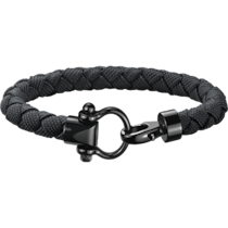 Omega Aqua Sailing bracelet in stainless steel with DLC coating and black braided nylon - BA05CW0000203