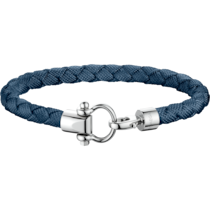 Omega Aqua Sailing Armband aus Edelstahl und geflochtenem blauem Nylon - BA05CW00003R2
