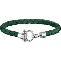Omega Aqua Sailing Armband aus Edelstahl und geflochtenem grünem Nylon - BA05CW00005R2