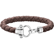 Omega Aqua Sailing bracelet in stainless steel and taupe braided nylon - BA05CW0001003
