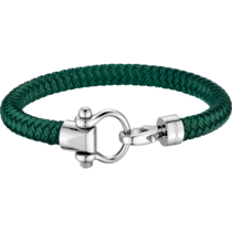 Omega Aqua Sailing Armband aus Edelstahl und grüner geflochtener Kordel - BA05CW0001603