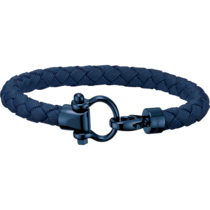 Omega Aqua Sailing Armband aus Edelstahl mit blauer CVD-Beschichtung und geflochtenem Nylon - BA05CW0001803