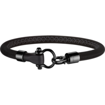 Omega Aqua Sailing Armband aus Edelstahl mit schwarzer DLC-Beschichtung und schwarzem Kautschuk - BA05ST00001R2
