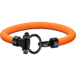 Omega Aqua Sailing Armband aus Edelstahl mit DLC-Beschichtung und orangefarbenem strukturiertem Kautschuk - BA05ST0000803