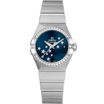 Uhr mit Blau Zifferblatt auf Stahl Gehäuse mit Edelstahlarmband bracelet - Constellation 27 mm, Stahl mit Stahlband - 123.15.27.20.03.001
