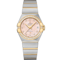 Pink dial watch on Steel - yellow gold case with Steel - yellow gold bracelet - Constellation 27 mm, steel - yellow gold on steel - yellow gold - 123.25.27.20.57.005