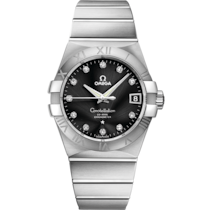 Black dial watch on Steel case with Steel bracelet - Constellation 38 mm, steel on steel - 123.10.38.21.51.001