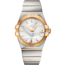 Silver dial watch on Steel - yellow gold case with Steel - yellow gold bracelet - Constellation 38 mm, steel - yellow gold on steel - yellow gold - 123.20.38.21.02.002