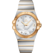 Silver dial watch on Steel - yellow gold case with Steel - yellow gold bracelet - Constellation 38 mm, steel - yellow gold on steel - yellow gold - 123.20.38.21.52.002