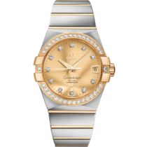 Yellow dial watch on Steel - yellow gold case with Steel - yellow gold bracelet - Constellation 38 mm, steel - yellow gold on steel - yellow gold - 123.25.38.21.58.001