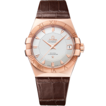 Constellation 38 mm, Sedna™ gold on leather strap - 123.53.38.21.02.001