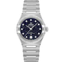 Uhr mit Blau Zifferblatt auf Stahl Gehäuse mit Edelstahlarmband bracelet - Constellation 29 mm, Stahl mit Stahlband - 131.10.29.20.53.001