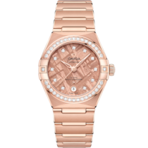 Pink dial watch on Sedna™ gold case with Sedna™ gold bracelet - Constellation 29 mm, Sedna™ gold on Sedna™ gold - 131.55.29.20.99.006