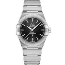 Uhr mit Schwarz Zifferblatt auf Stahl Gehäuse mit Stahlband bracelet - Constellation 39 mm, stahl mit stahlband - 131.10.39.20.01.001