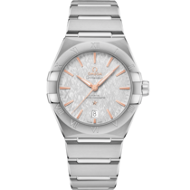 Uhr mit Grau Zifferblatt auf Stahl Gehäuse mit Stahlband bracelet - Constellation 39 mm, stahl mit stahlband - 131.10.39.20.06.001