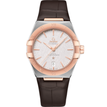 Constellation 39 mm, steel - Sedna™ gold on leather strap - 131.23.39.20.02.001