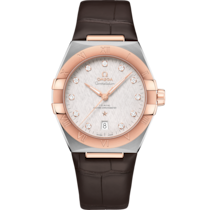 Constellation 39 mm, Steel - Sedna™ Gold on Leather strap - 131.23.39.20.52.001