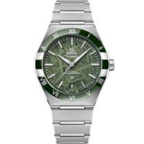綠色錶盤腕錶，不鏽鋼錶殼錶殼，襯以不鏽鋼錶鏈 bracelet - 星座系列 41毫米, 不鏽鋼錶殼 搭配 不鏽鋼錶鏈 - 131.30.41.21.99.002
