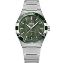 Uhr mit Grün Zifferblatt auf Stahl Gehäuse mit Edelstahlarmband bracelet - Constellation 41 mm, Stahl mit Stahlband - 131.30.41.21.99.002