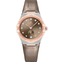 Constellation 34 mm, steel - Sedna™ gold on leather strap - 131.23.34.20.63.001